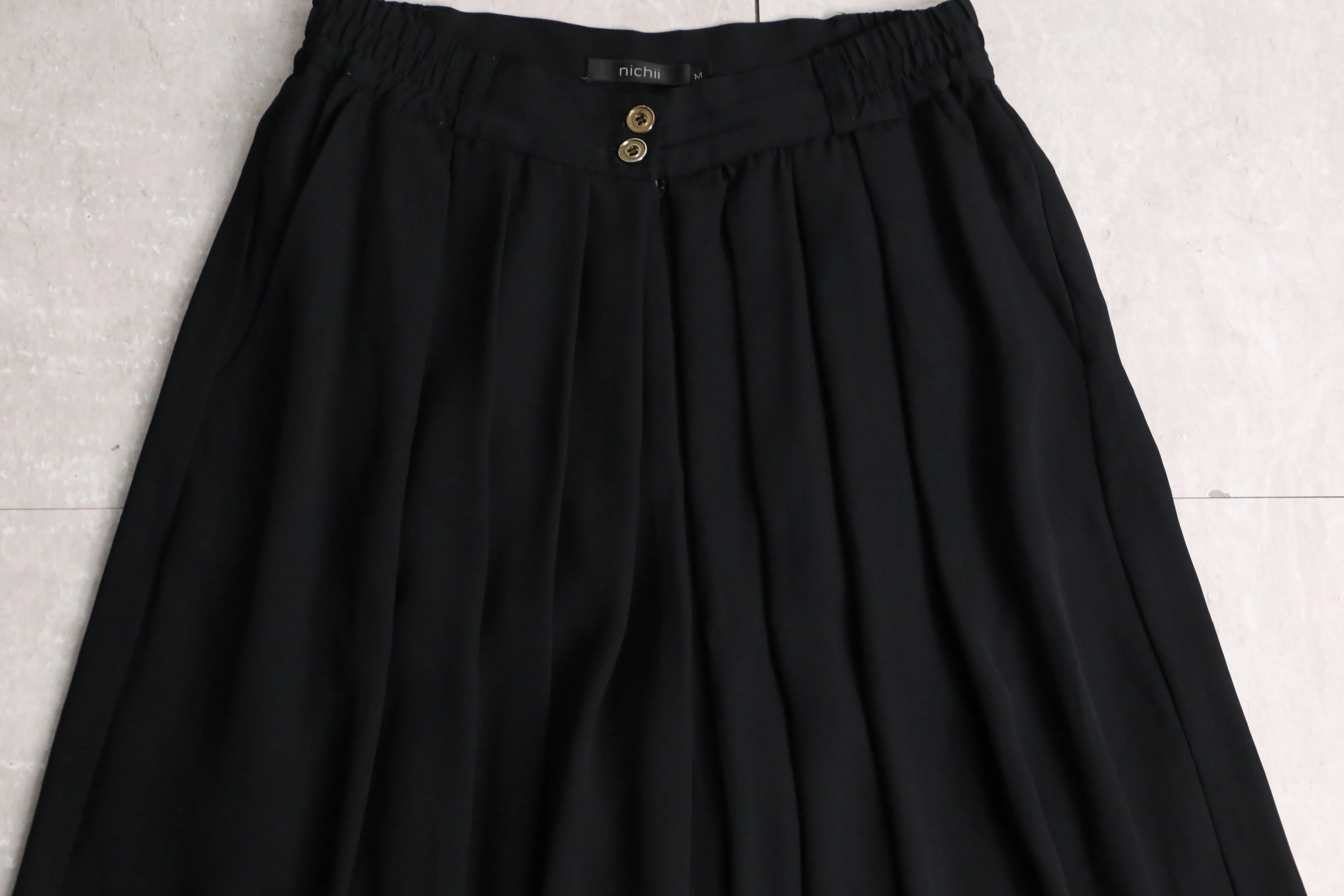 “袴” black super wide easy pants