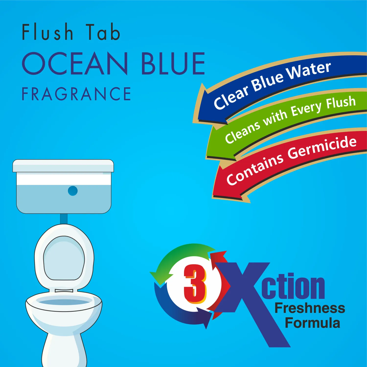 1325 Toilet Cleaner Flush Tab (Ocean Blue) - 50 Gram