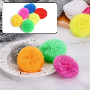 2630 Plastic Scrubber Round Nylon Scrubbers (Pack of 6)