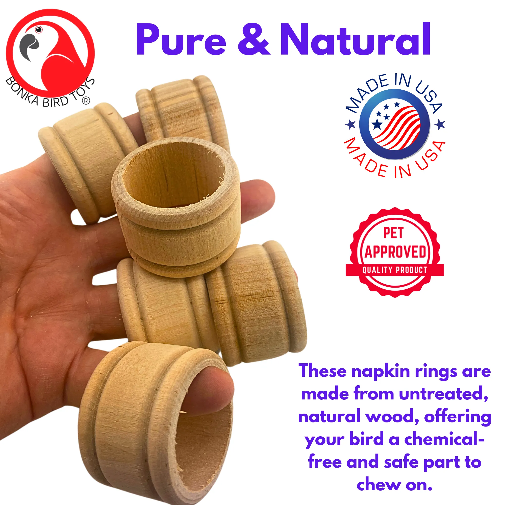 3194 Pk6 Wooden Napkin Rings