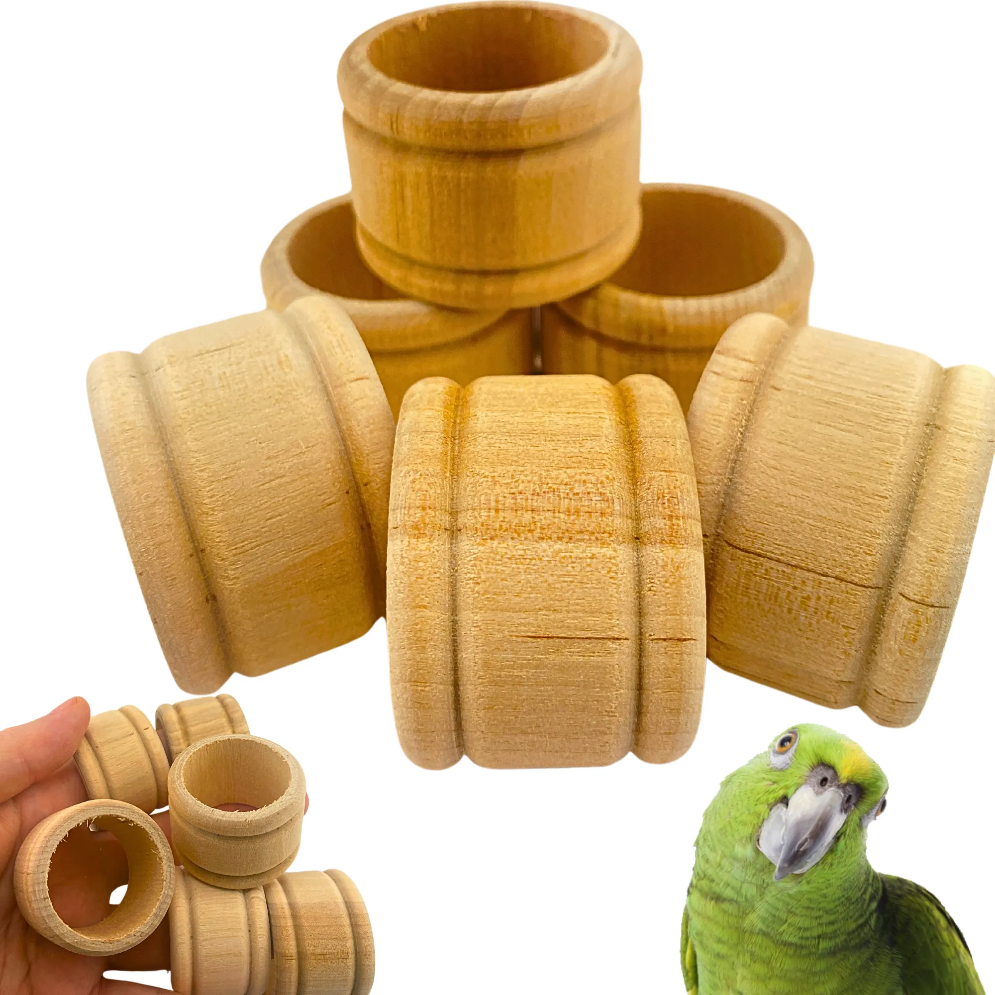 3194 Pk6 Wooden Napkin Rings