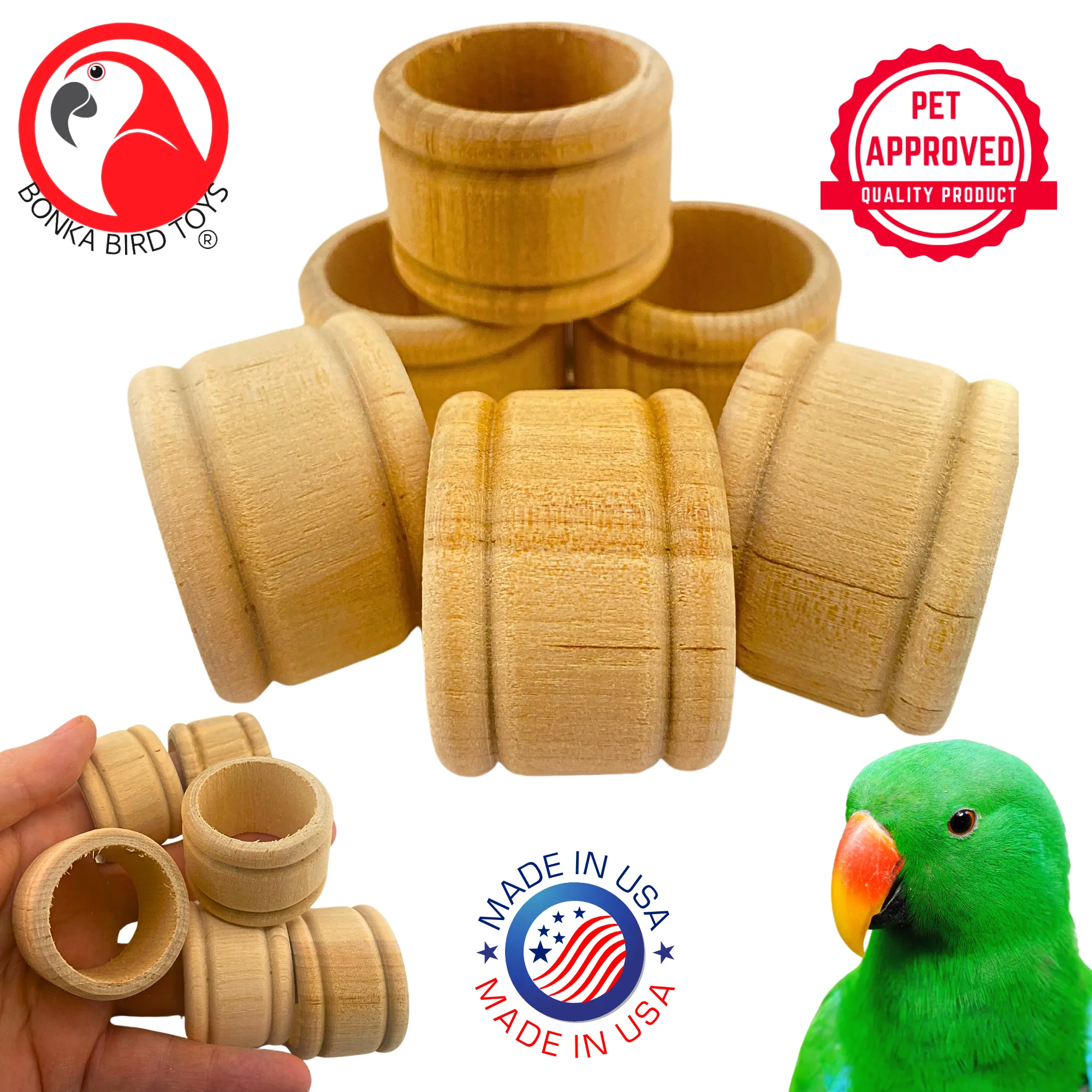 3194 Pk6 Wooden Napkin Rings