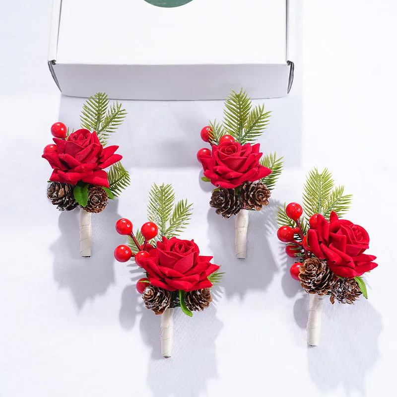 A866206 Christmas Series Corsage Flower Wedding Party Bridal Supplies