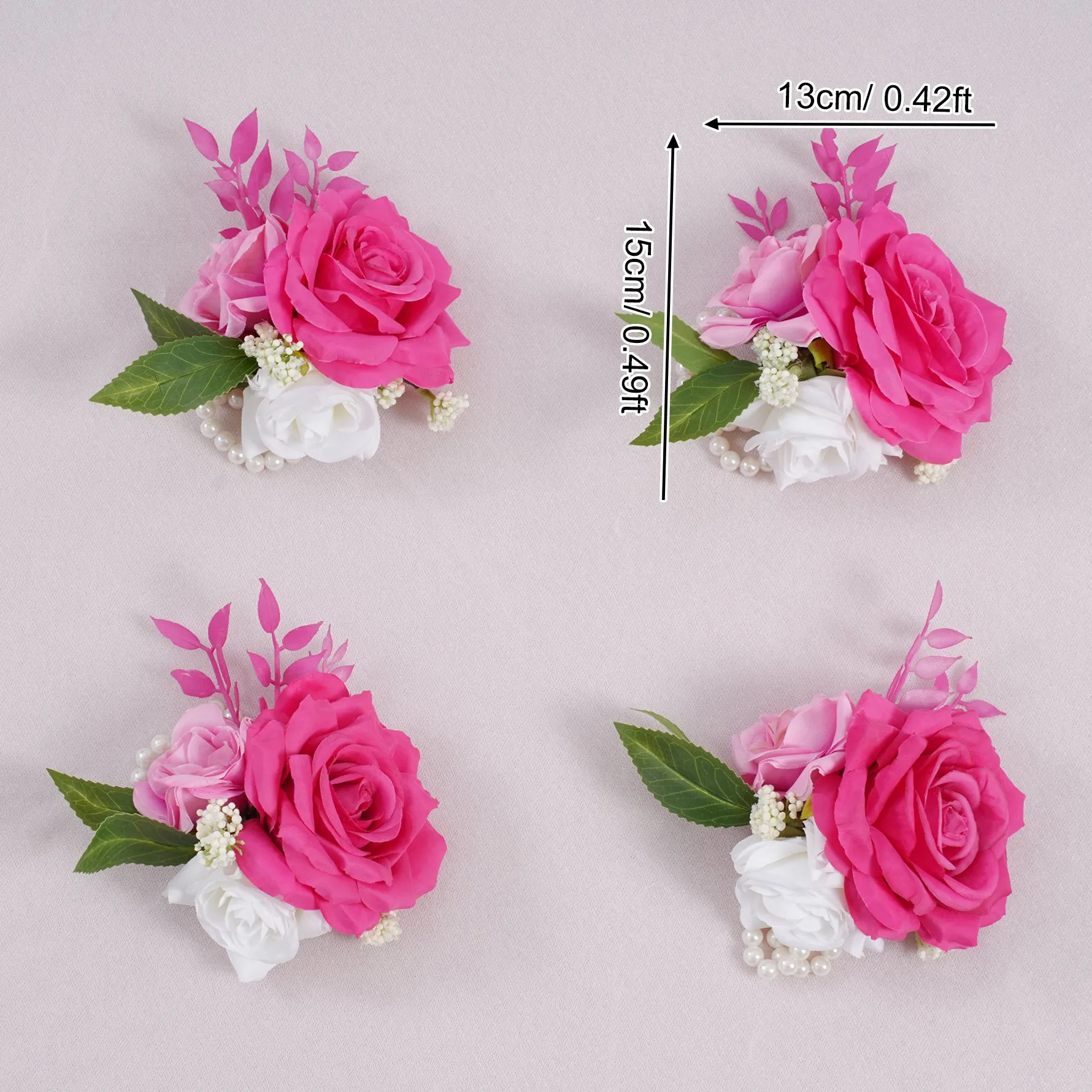 A866307 Hot Pink Series Wrist Flower Wedding Personal Decor Supplies