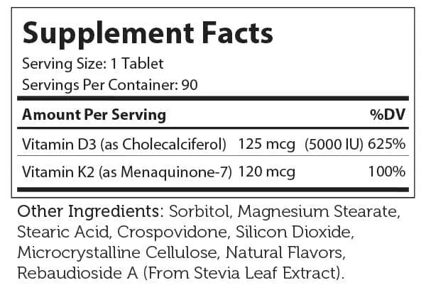 Advanced Nutrition By Zahler Vitamin D3 & K2 Chewable