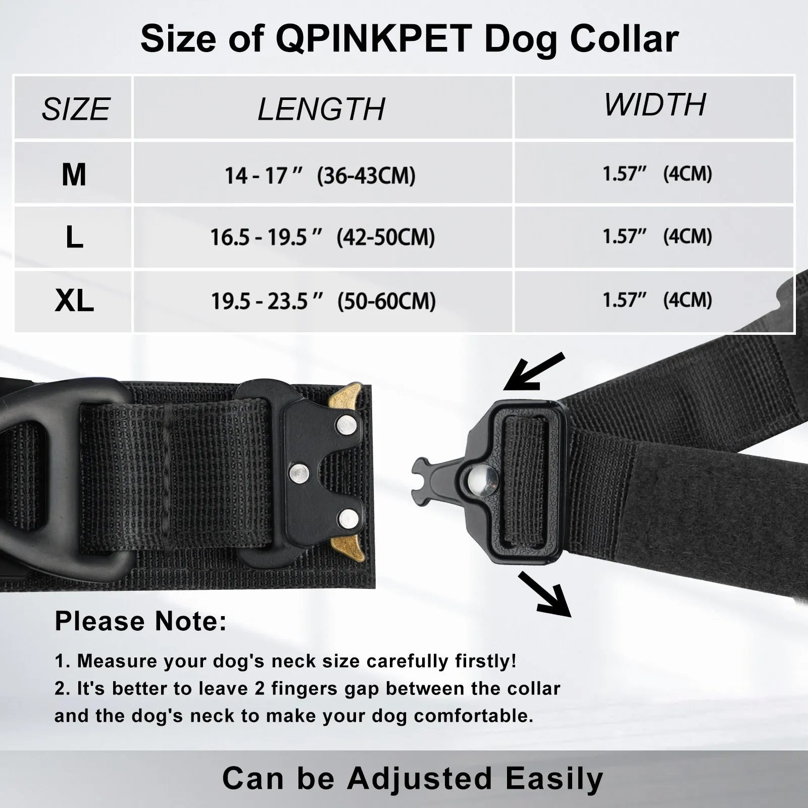 AirTag Dog Collar with Handle, Tactical Dog Collar for Large Medium Dogs, Military Dog with Metal Buckle for Large Dogs AirTag Sold Separately