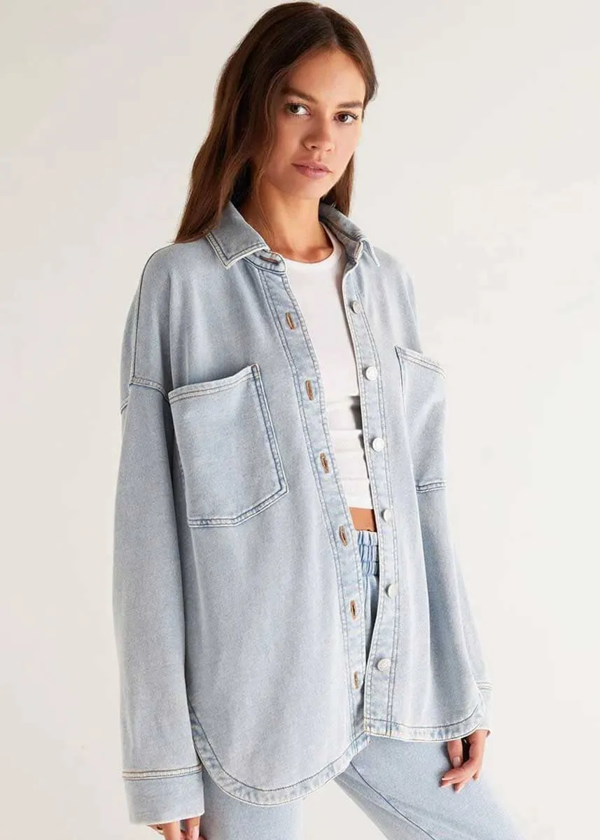 All Day Knit Denim Jacket - Washed Indigo