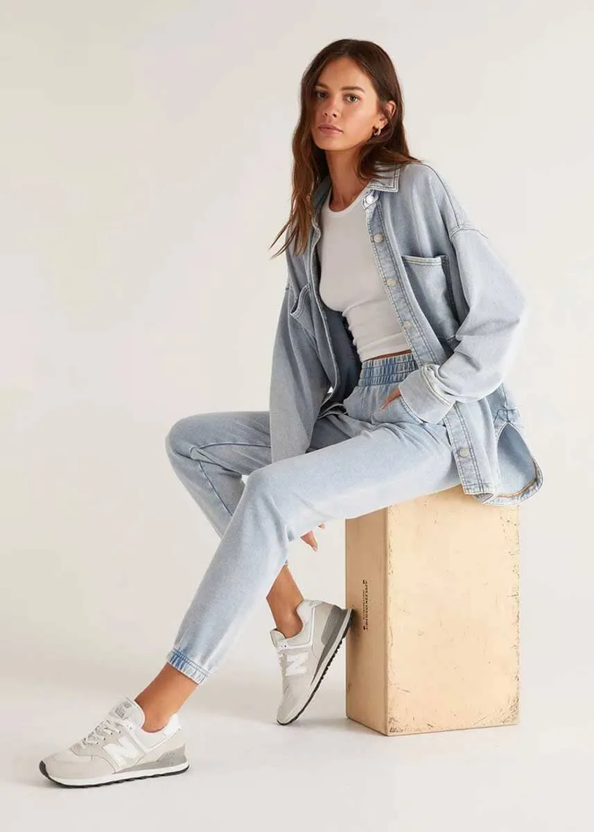 All Day Knit Denim Jacket - Washed Indigo