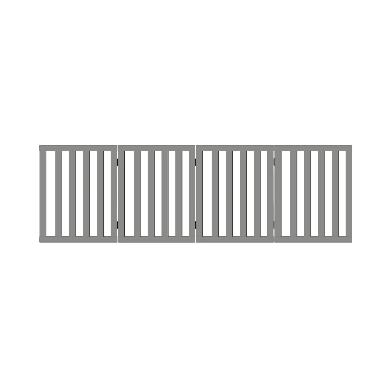 Alopet Wooden Pet Gate Dog Fence Safety Stair Barrier Security Door 4-Panel Grey