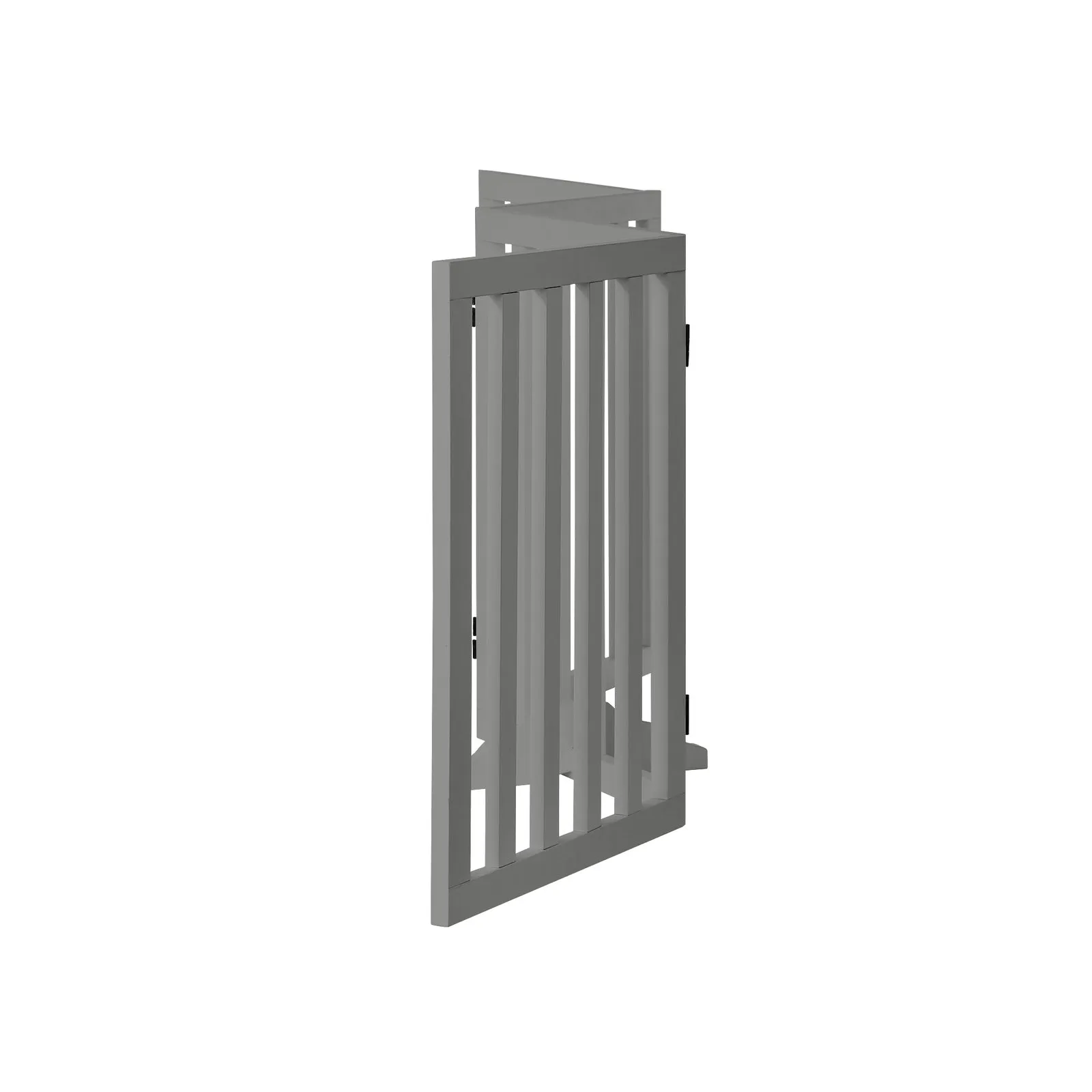 Alopet Wooden Pet Gate Dog Fence Safety Stair Barrier Security Door 4-Panel Grey