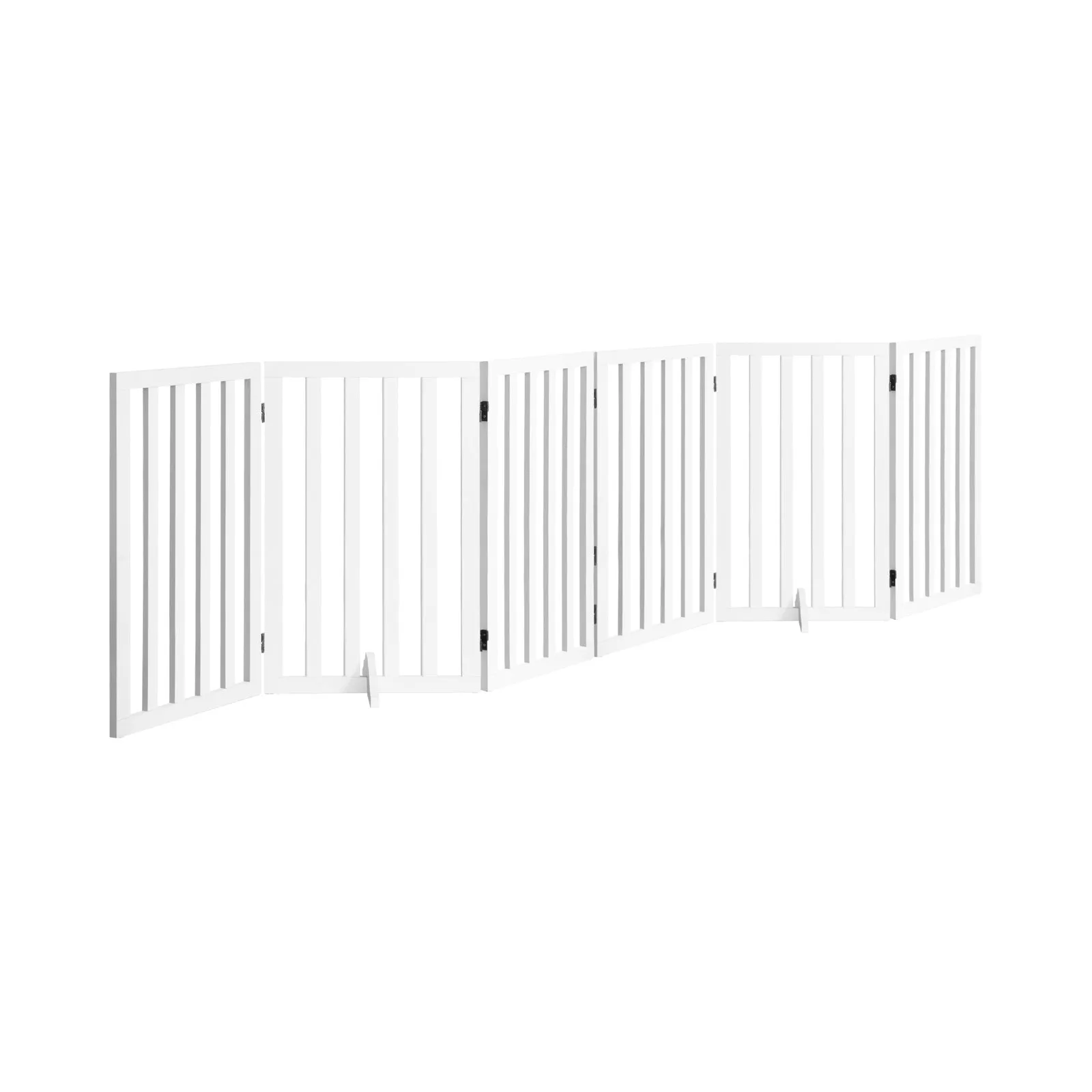 Alopet Wooden Pet Gate Dog Fence Safety Stair Barrier Security Door 6-Panel 80cm