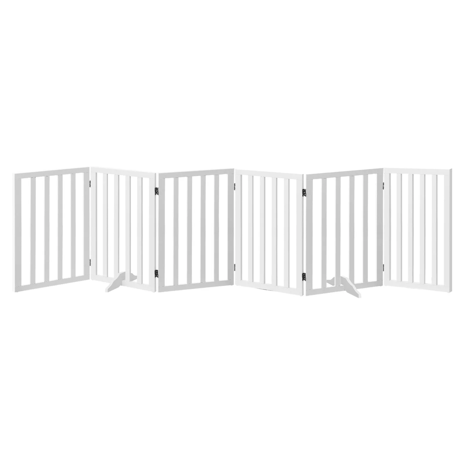 Alopet Wooden Pet Gate Dog Fence Safety Stair Barrier Security Door 6-Panel 80cm