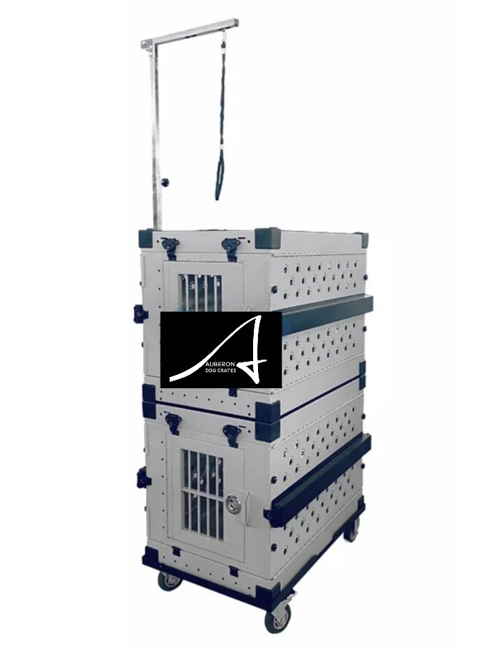 Avail Now for immediate dispatch: Aluminium ‘Show & Groom’ DOUBLE Crate   FREE Trolley   Grooming Set Dark Blue Double Set $1575 delivered