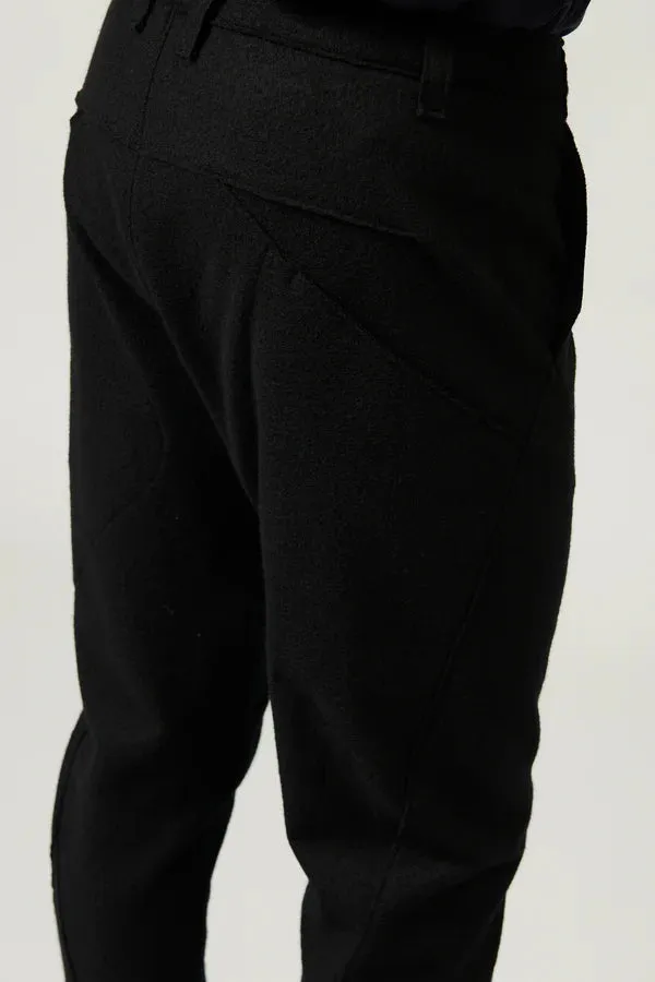 Boiled wool chino pant - Black