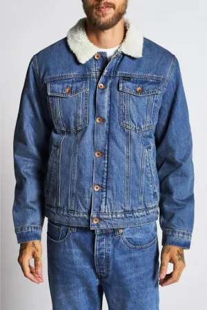 Cable Sherpa Denim Jacket - Worn Indigo