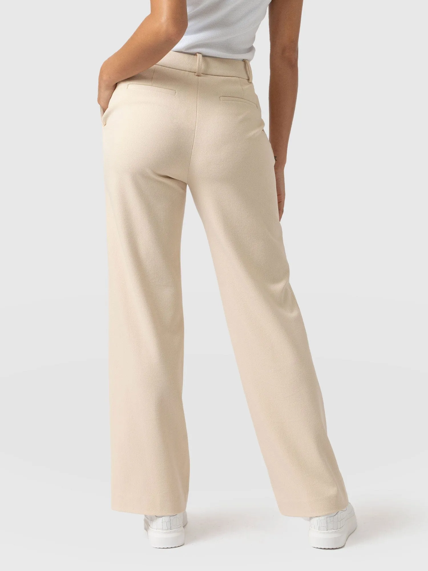 Cambridge Tailored Wide Leg Pant - Beige