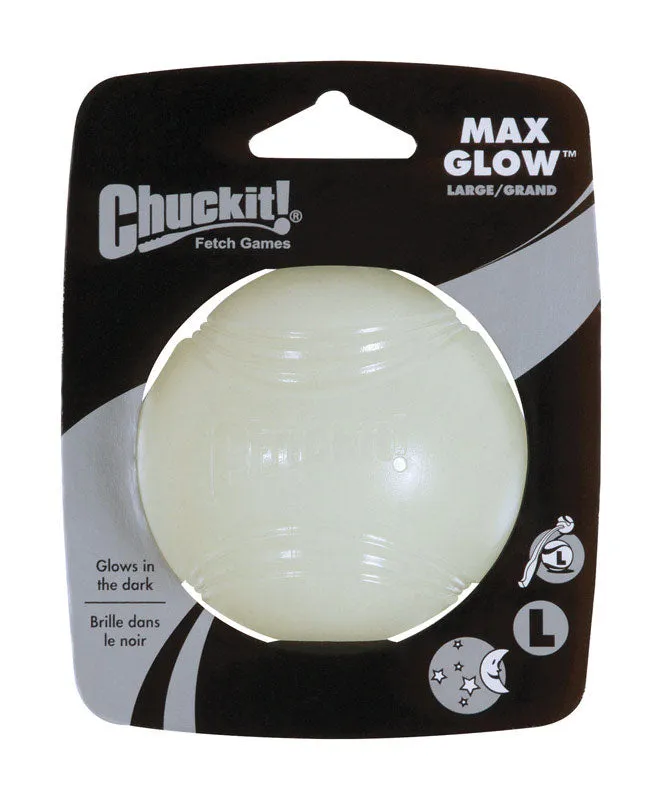 Chuckit! Max Glow White Rubber Dog Toy Large 1 pk