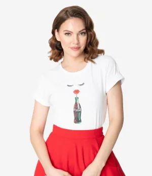 Coca-Cola Collection by Unique Vintage Red Lips & Cola Sips Unisex Tee