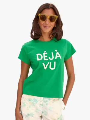 Déjà Vu Classic Tee in Green/Cream