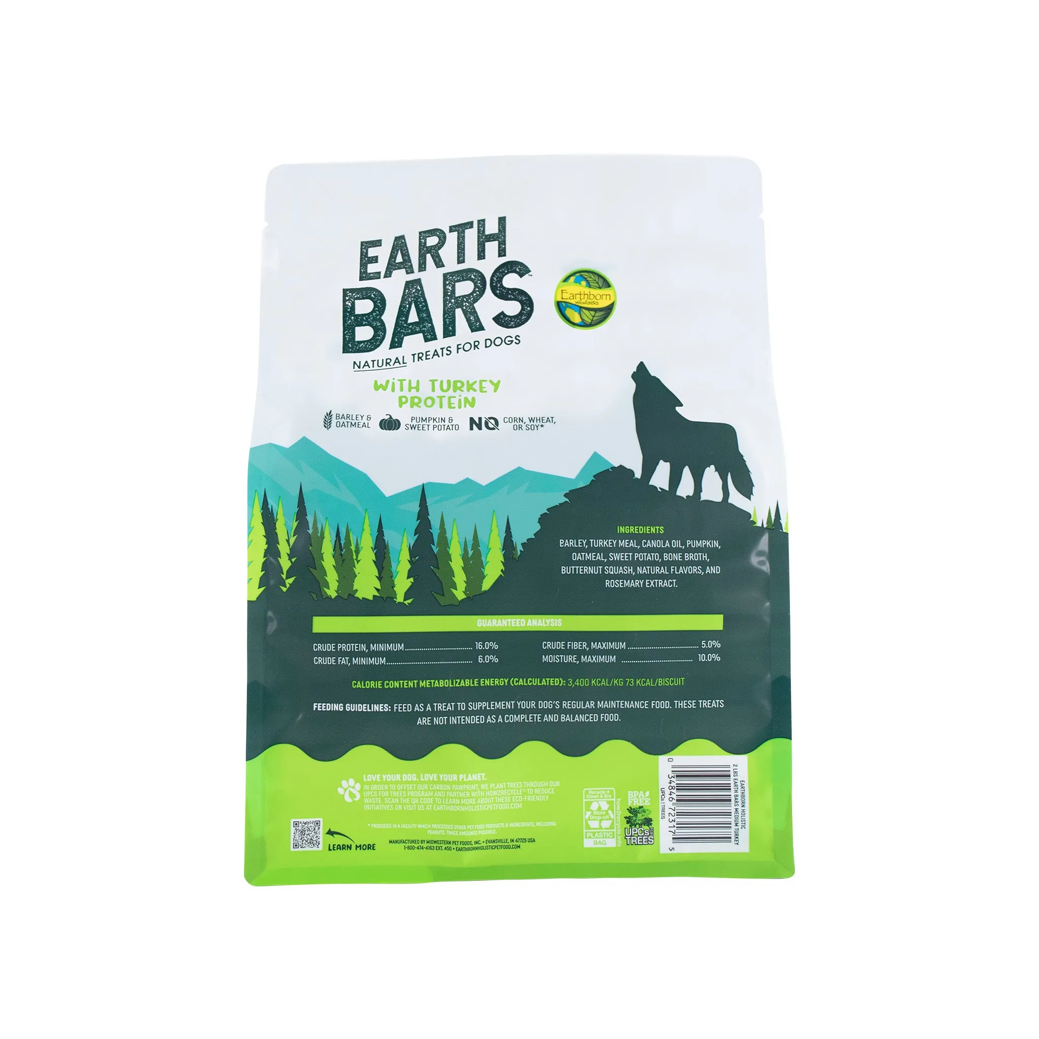 Earthborn Holistic Earthbars Turkey Crunchy Dog Treats