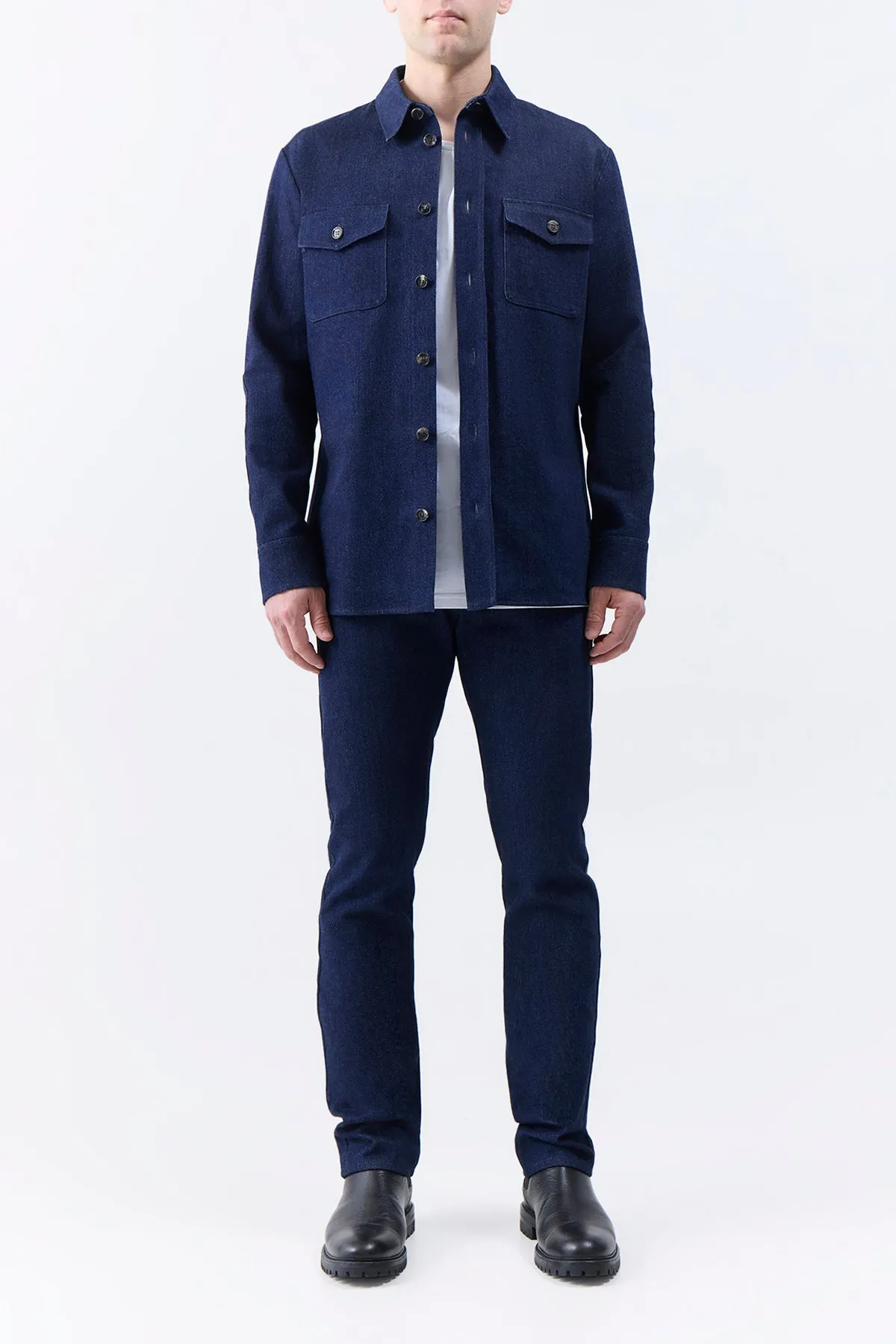 Everly Overshirt in Organic Raw Denim