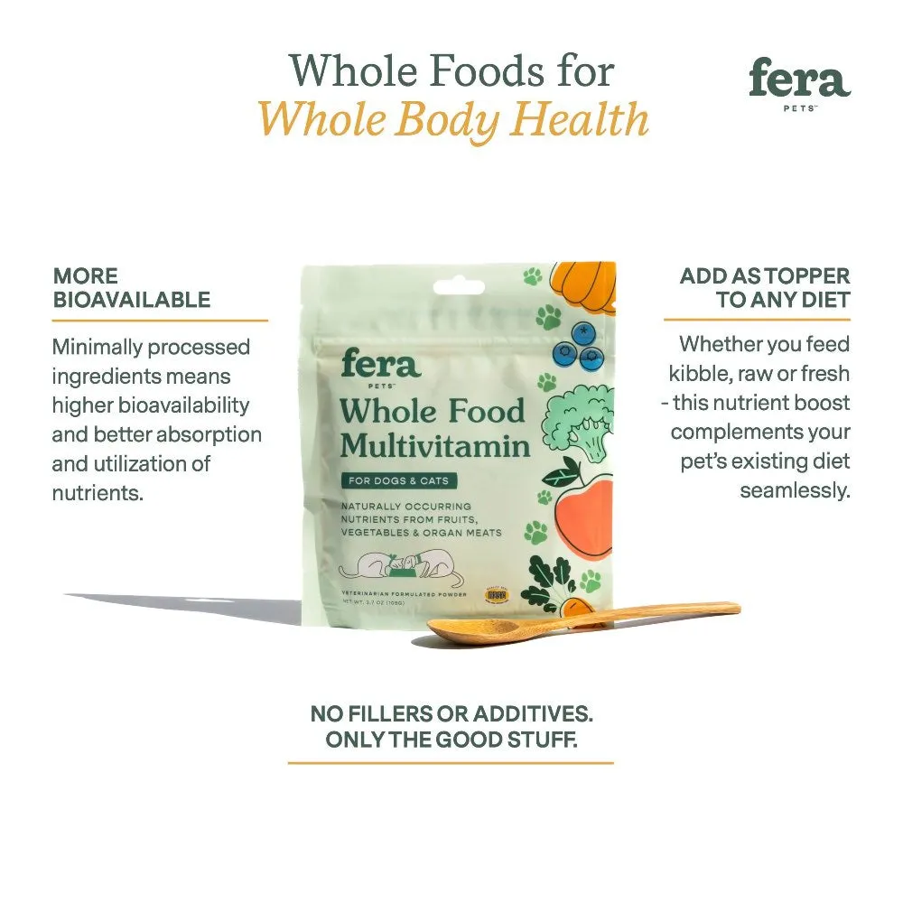 Fera Pets Whole Food Multivitamin Supplement Topper For Cats & Dogs 3.7oz