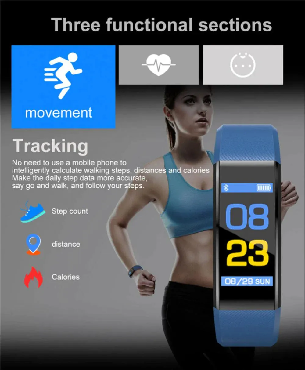 Fitness Smart Watch Activity Heart Rate  Tracker