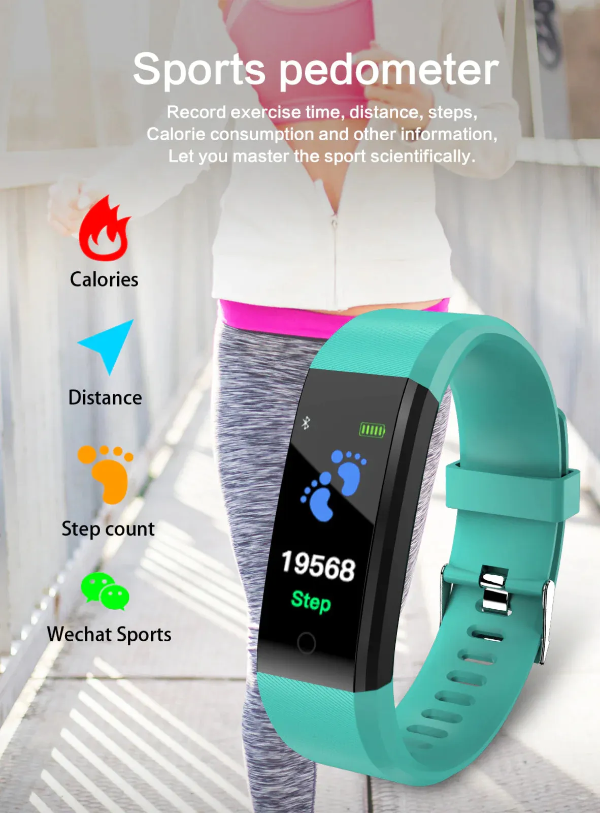 Fitness Smart Watch Activity Heart Rate  Tracker