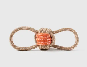 Grey and Orange Double Loop 3" Celtic Knot Rope Dog Toy