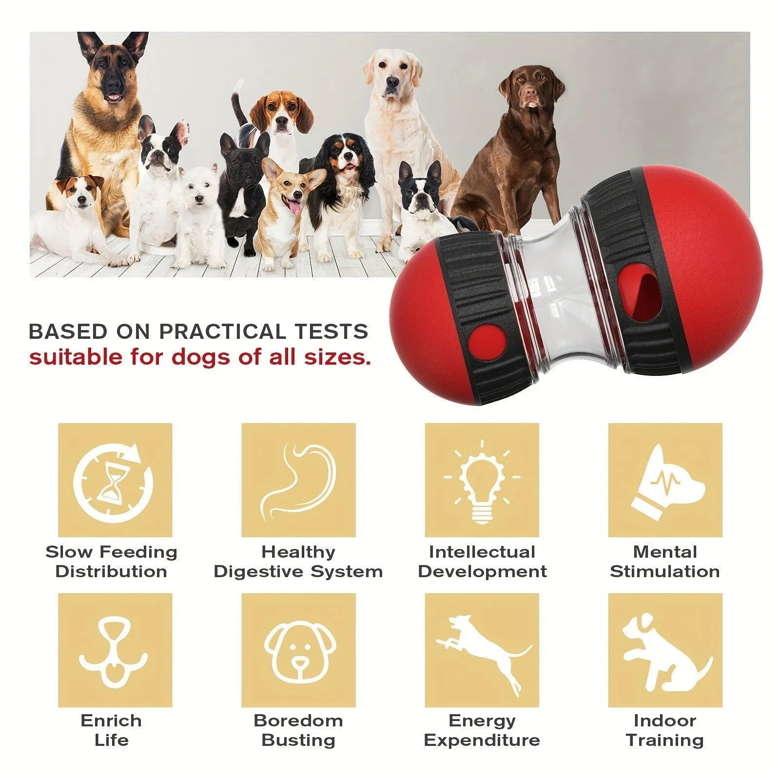 Interactive Slow Feeder Dog Toy - Ball-Shaped Food Dispenser