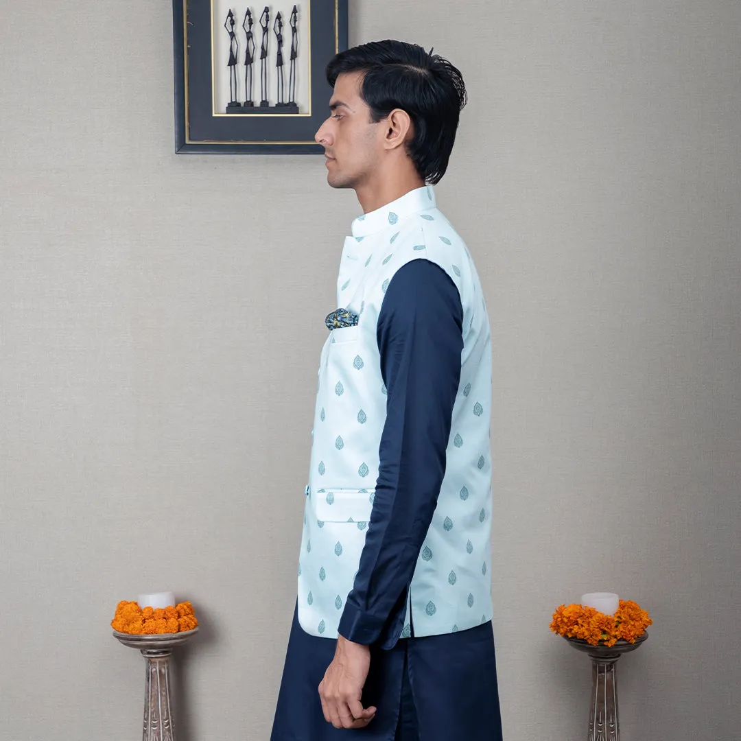 Ivaan Ethinic Motif Printed Nehru Jacket