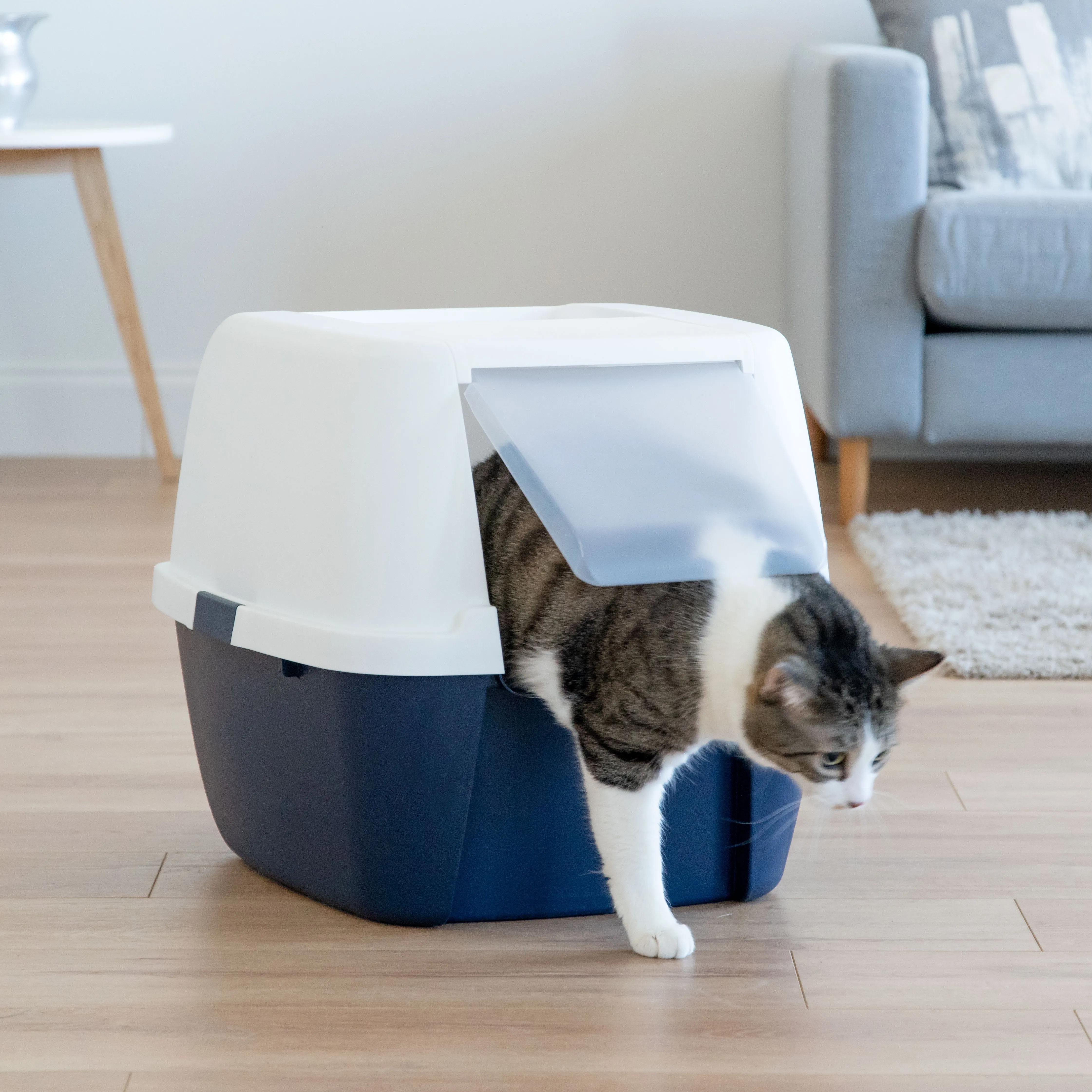 Jumbo Hooded Litter Box, Navy