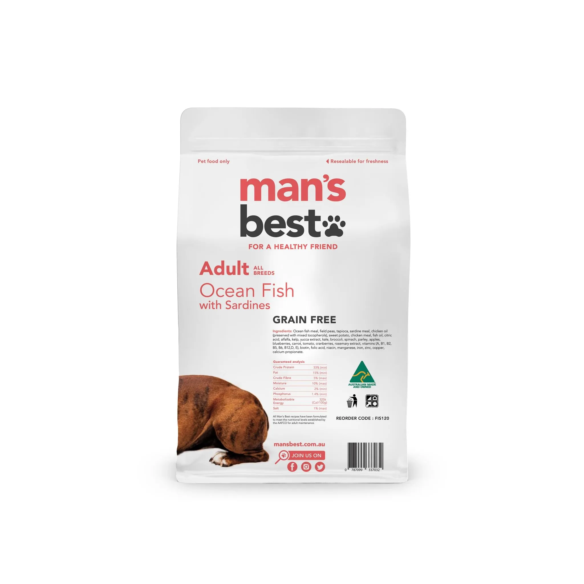 Mans Best Grain Free Adult Ocean Fish Dry Dog Food