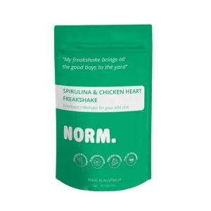 NORM. OG Spriulina and Chicken Heart Freeze Dried Freakshake for Dogs and Cats