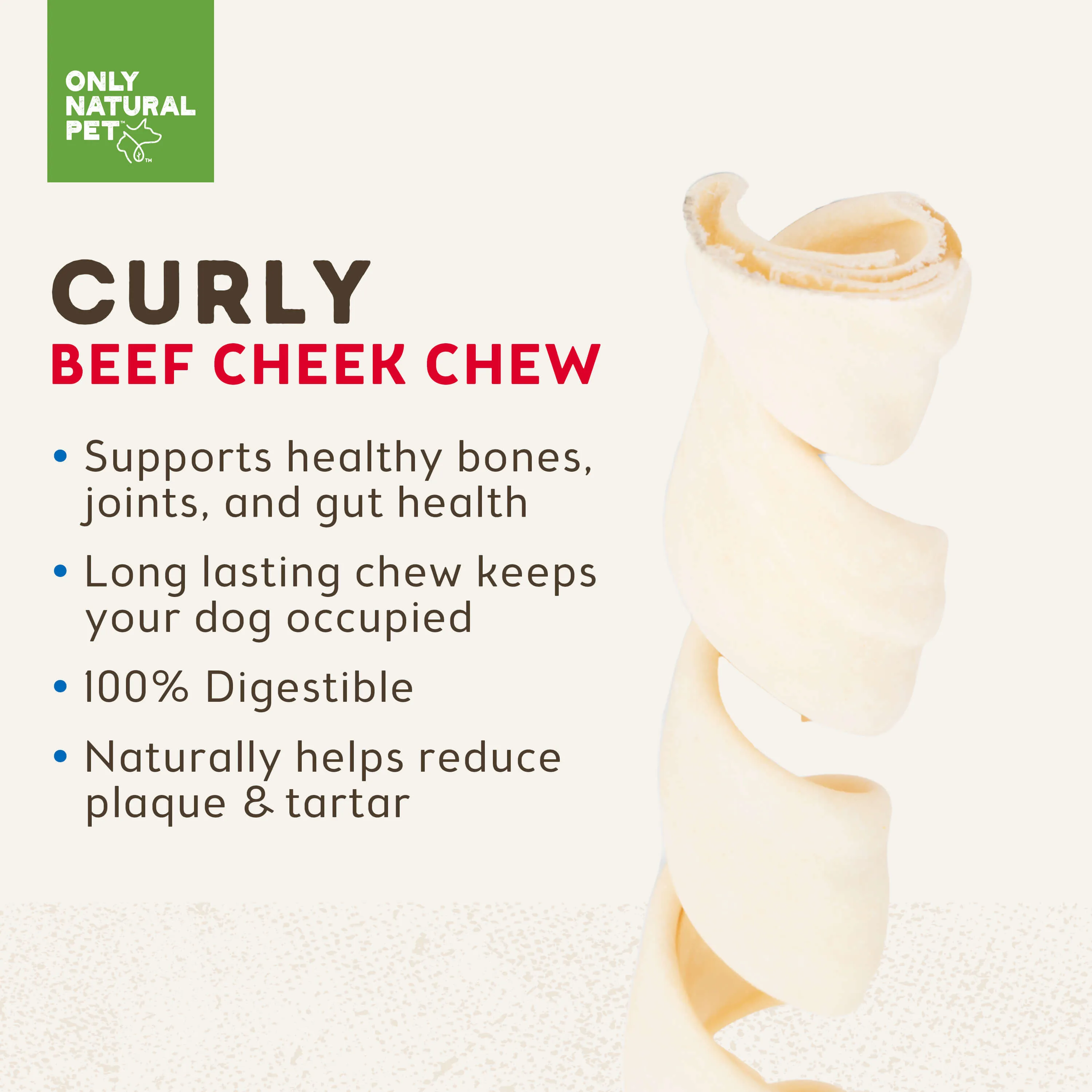 Only Natural Pet Curly Beef Cheek Dog Chew