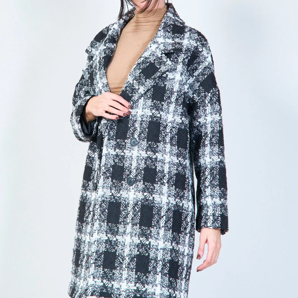 Plaid double-breasted coat wholesale