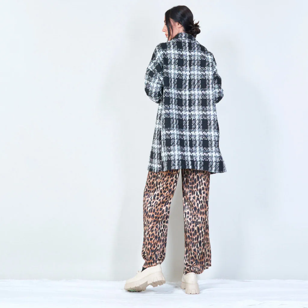 Plaid double-breasted coat wholesale