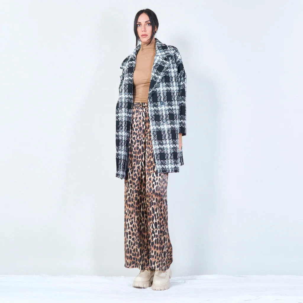 Plaid double-breasted coat wholesale