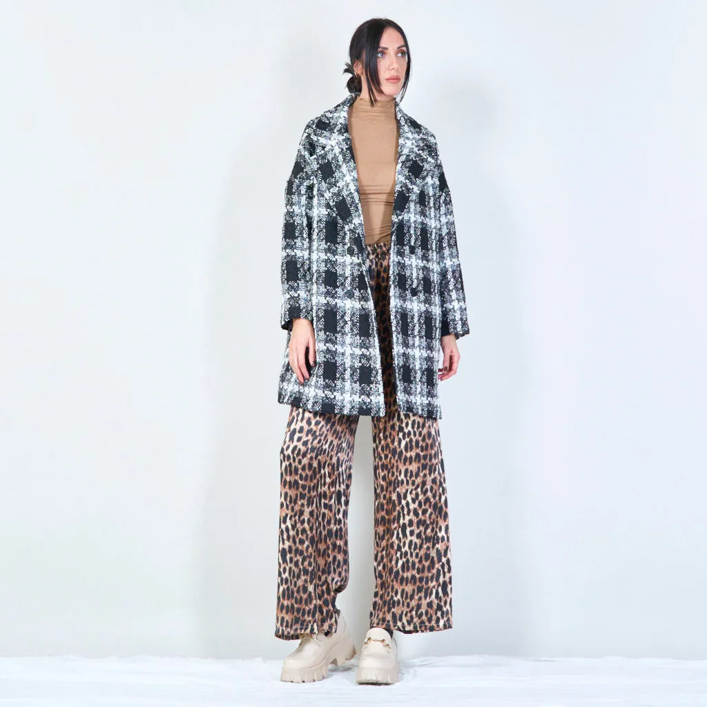 Plaid double-breasted coat wholesale