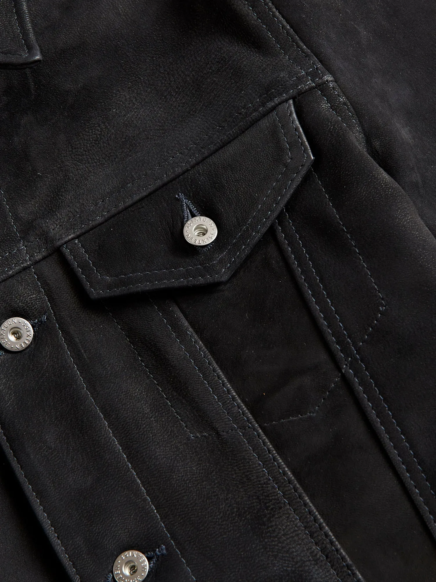 "3sixteen x Schott NYC" Goatskin Type-3 Leather Jacket in Black