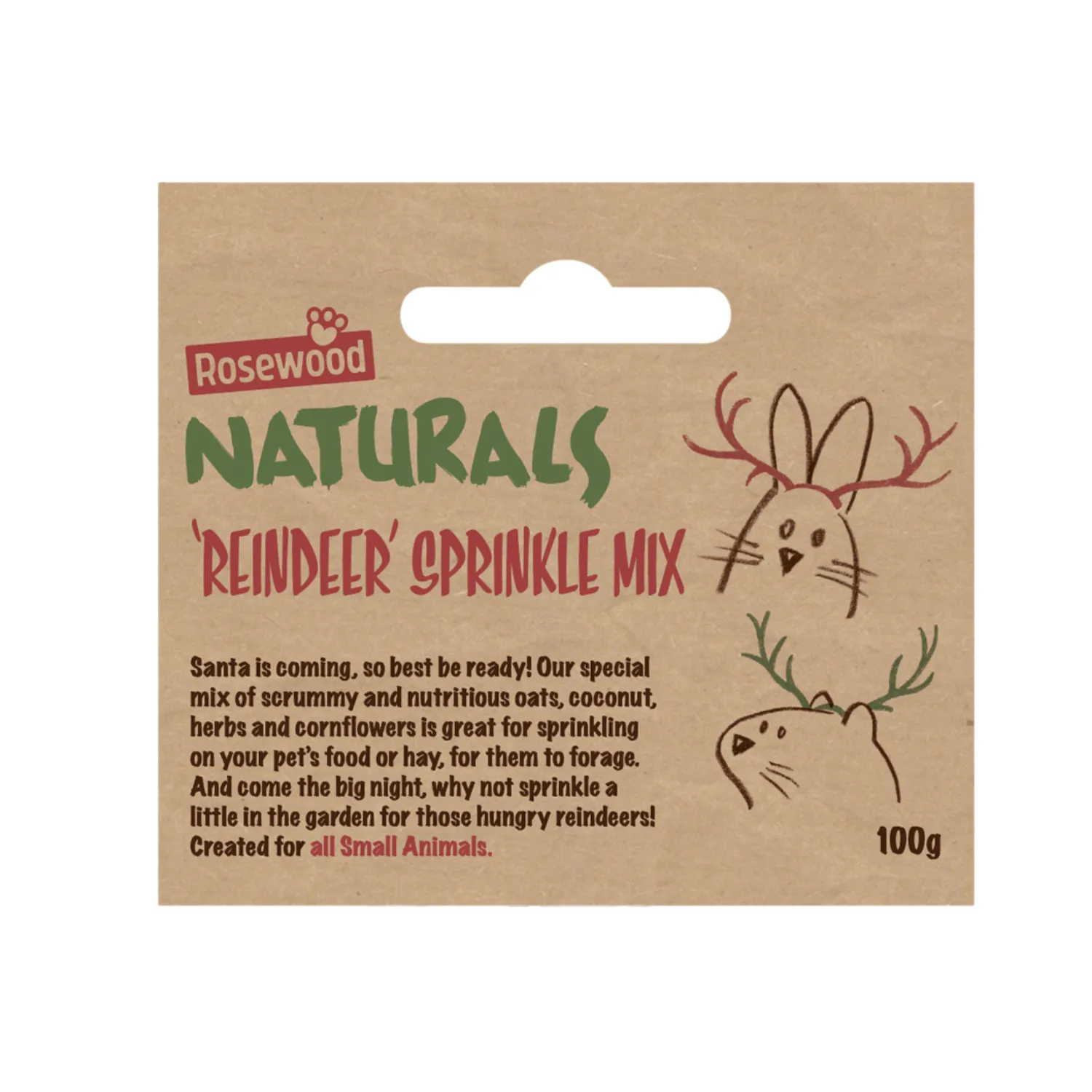 'Reindeer' Food Sprinkle Mix | Small Pet Christmas Treat by Rosewood Naturals