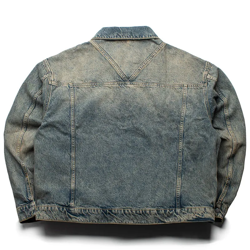 Represent R4 Denim Jacket - Blue/Cream