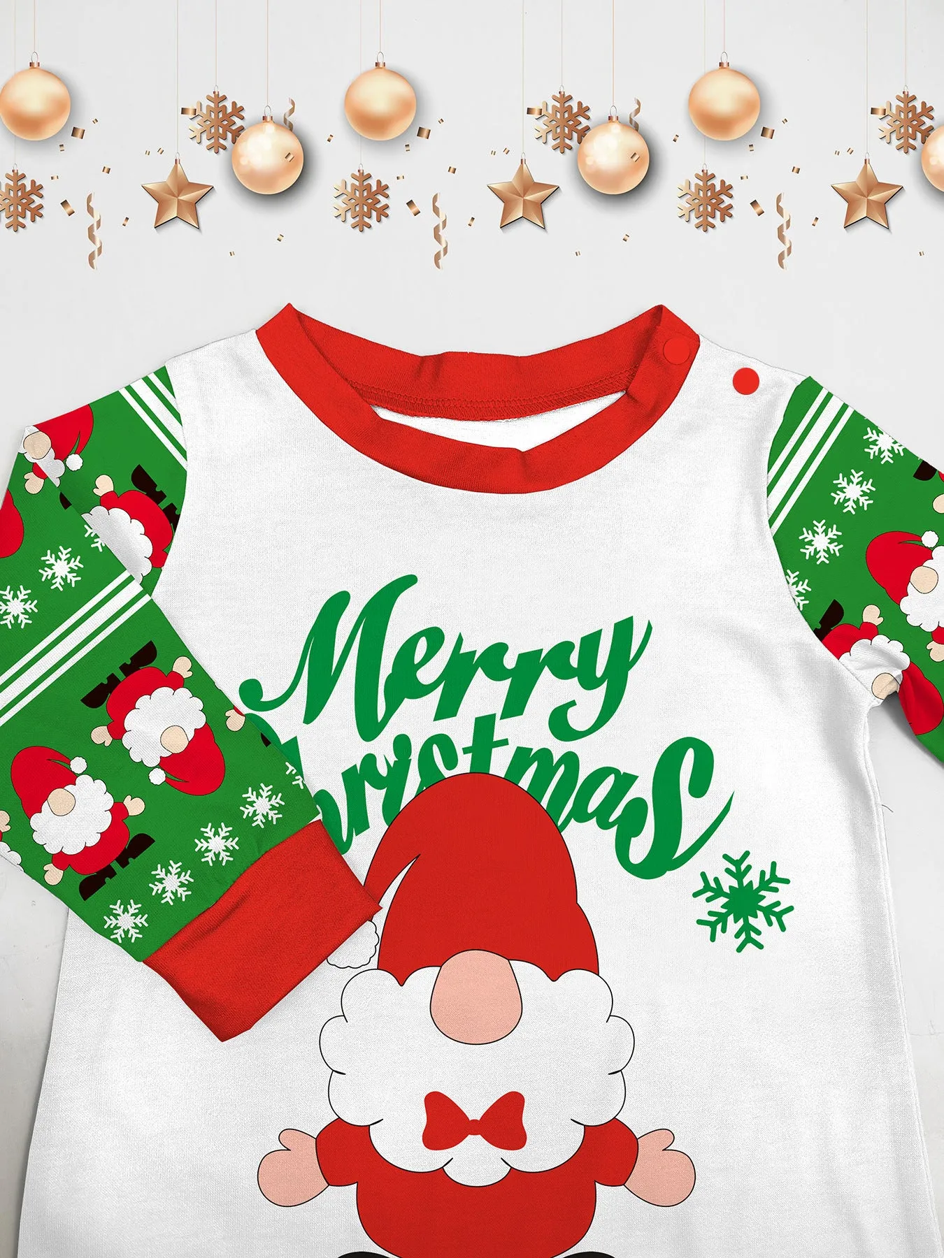 Santa Alphabet Snowflake Print Family Pajama Set