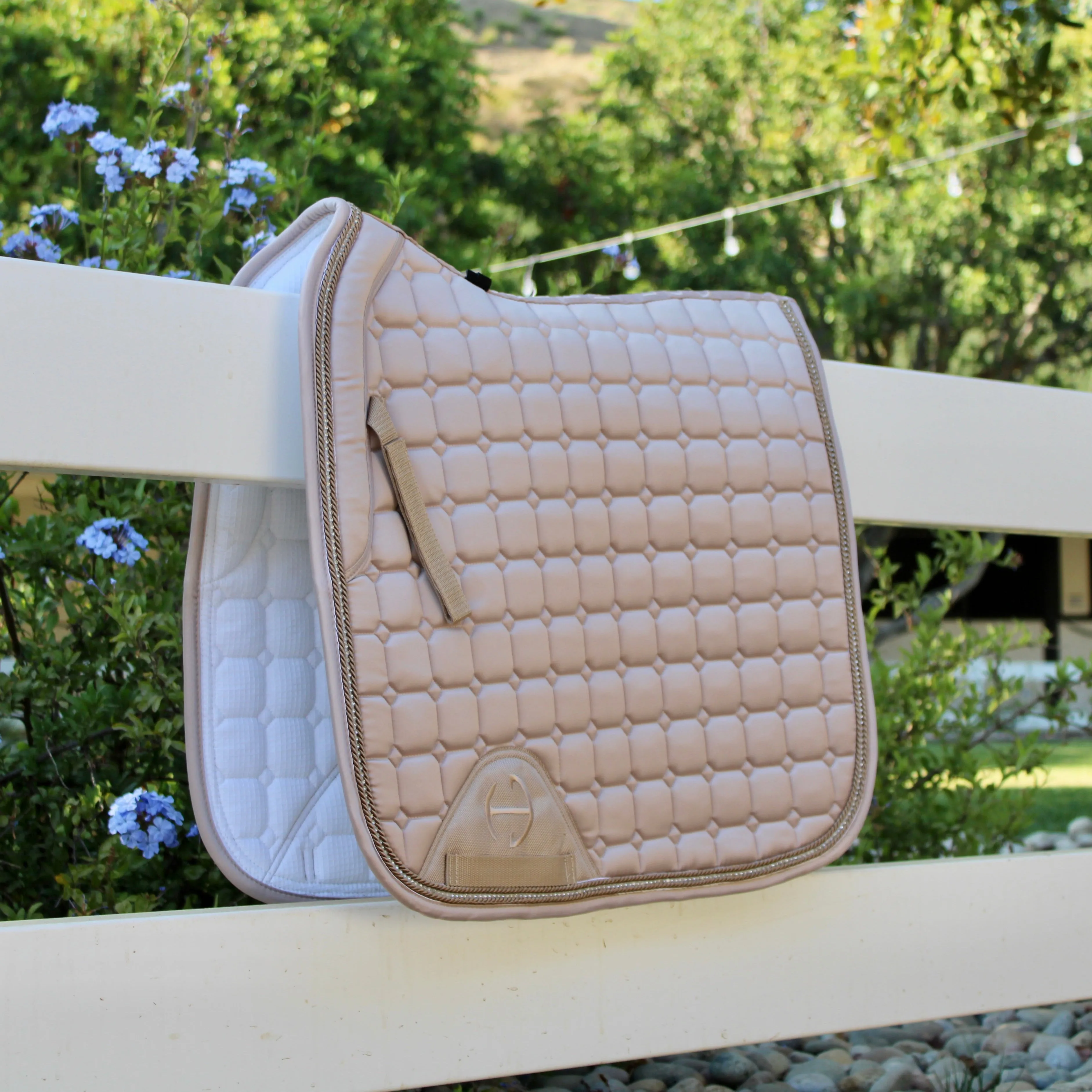 Satin Classic Dressage Saddle Pad - Champagne Cristal