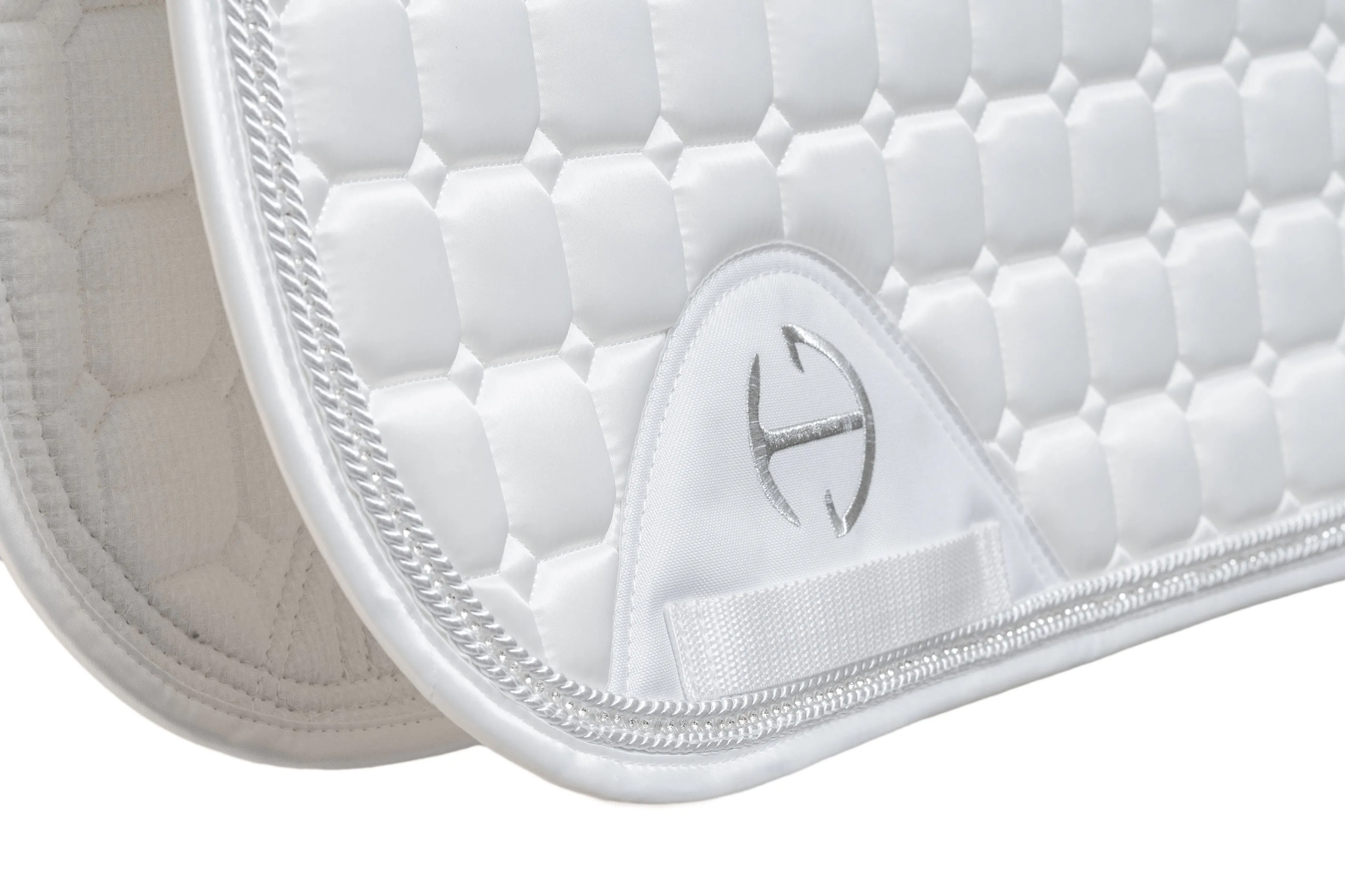 Satin Classic Dressage Saddle Pad - White