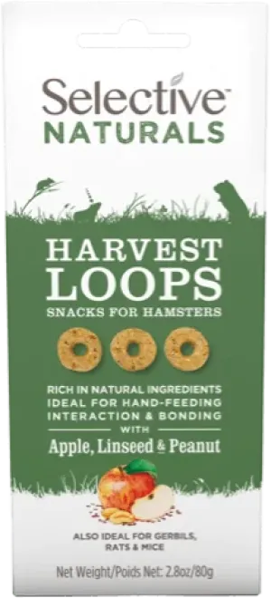 Selective Naturals Hamster Harvest Loops 80g - Case of 4