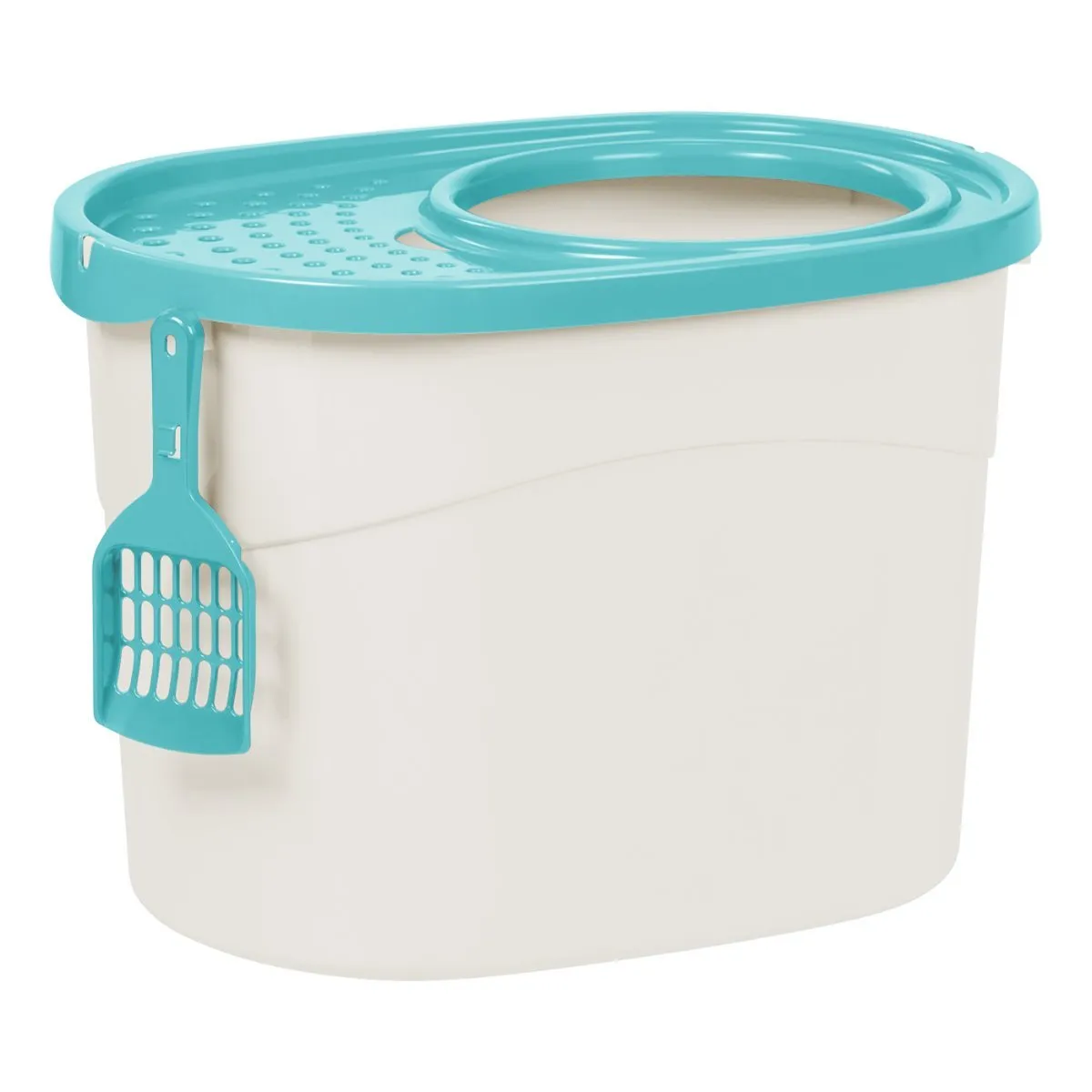 Top Entry Cat Litter Pan with Perforated Lid