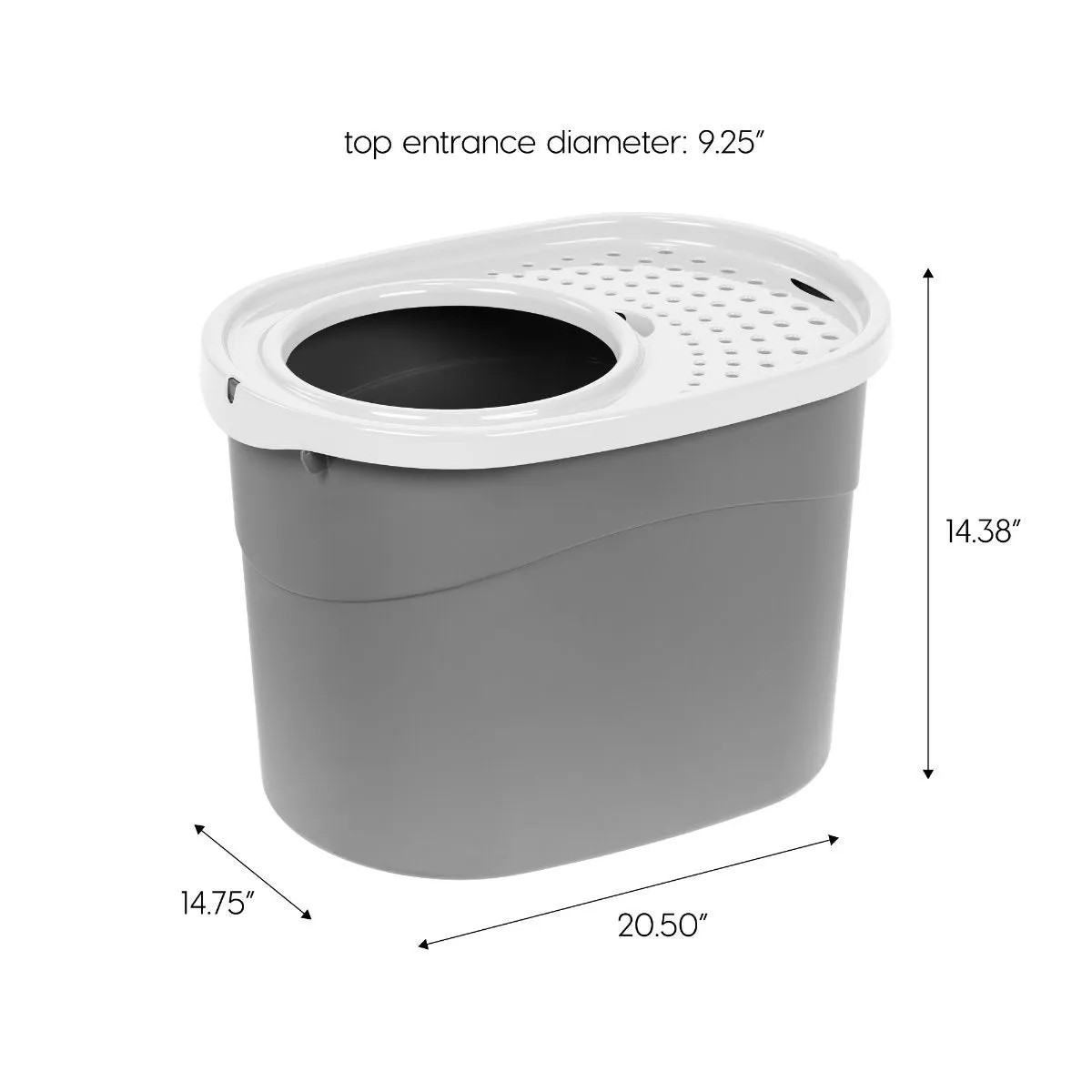 Top Entry Cat Litter Pan with Perforated Lid