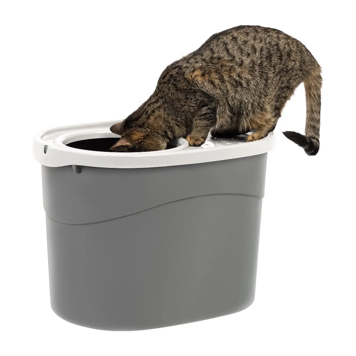 Top Entry Cat Litter Pan with Perforated Lid