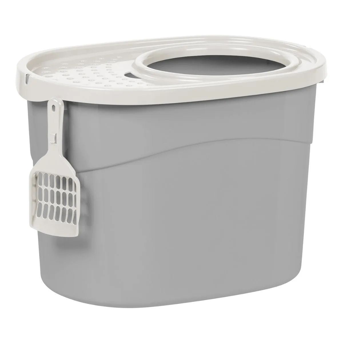 Top Entry Cat Litter Pan with Perforated Lid